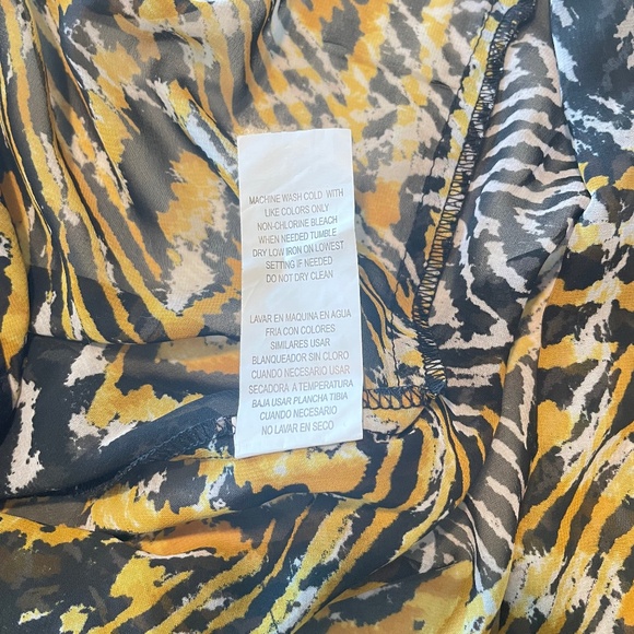 XOXO | Sheer Tiger Print Button-Up Top | Gold Accents, Size M - Picture 12 of 12